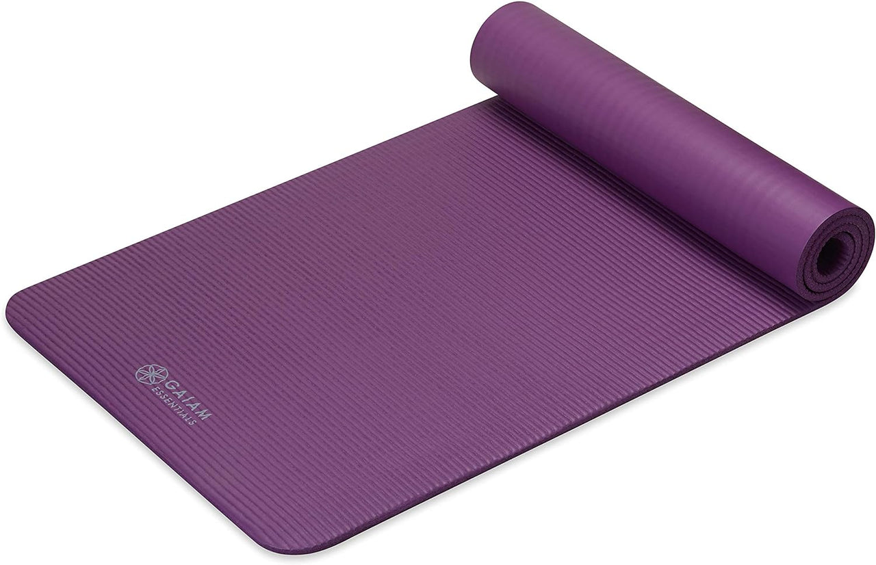 Essentials Thick Yoga Mat Fitness & Exercise Mat with Easy-Cinch Yoga Mat Carrier Strap, 72"L X 24"W X 2/5 Inch Thick