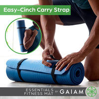 Thumbnail for Essentials Thick Yoga Mat Fitness & Exercise Mat with Easy-Cinch Yoga Mat Carrier Strap, 72