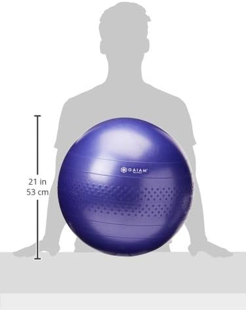 Total Body Exercise Balance Stability Yoga Ball, Anti-Burst with Air Pump for Home, Office Chair, and Fitness - Various Sizes